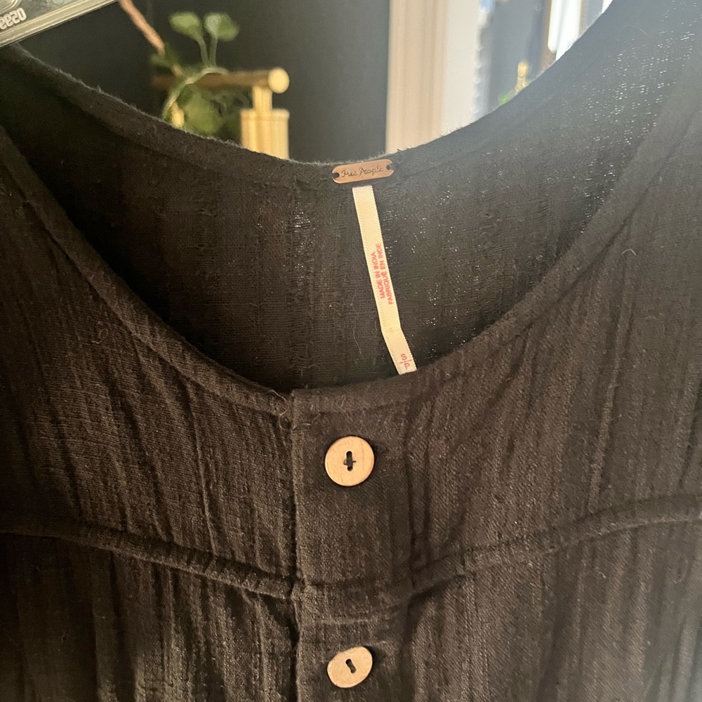 SALE!! Free People Black Ruffle Sleeve Jumpsuit - Picture 4 of 8